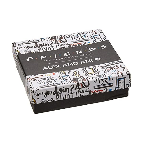 Alex-and-Ani-Friends-Logo-Bar-Charm-Bangle Alex and Ani Collaborations Friends Logo Bar Expandable Bangle for Women, Rafaelian Silver Finish, 2 to 3.5 in