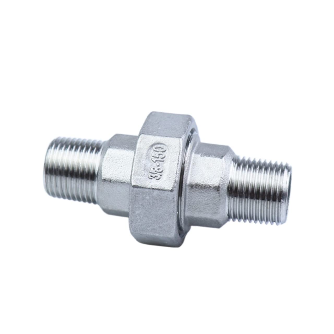 1/4" 3/8" 1/2" 3/4" 1" 1-1/4" 1-1/2" 2" BSP Male*Male Thread 304 Stainless Steel Union Pipe Fitting Connector Coupler Cheerfully (Size : 2 inch)