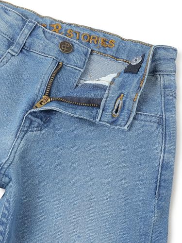 Image of Tales & Stories Boys Slim Fit Denim Jeans | 5-Pocket Stylish Mid-Rise Pants| Durable Cotton Denim Lycra with Button Closure | Casual Wear