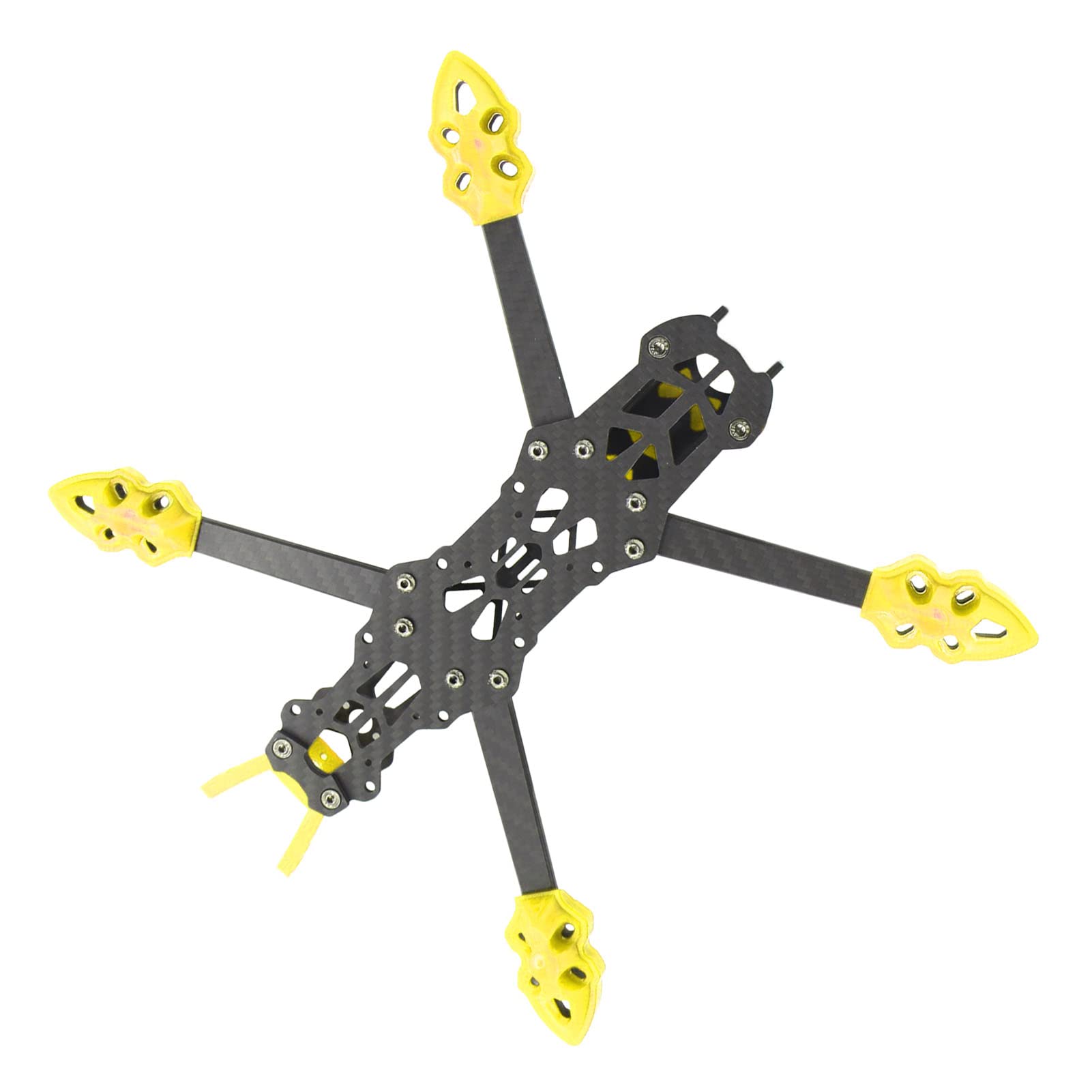 Rama drona wyścigowego Yizisecce FPV, rama quadkoptera z włókna węglowego 225 mm do akcesoriów dronów RC, lekka konstrukcja, wysoka wytrzymałość, łatwy montaż, (żółty)