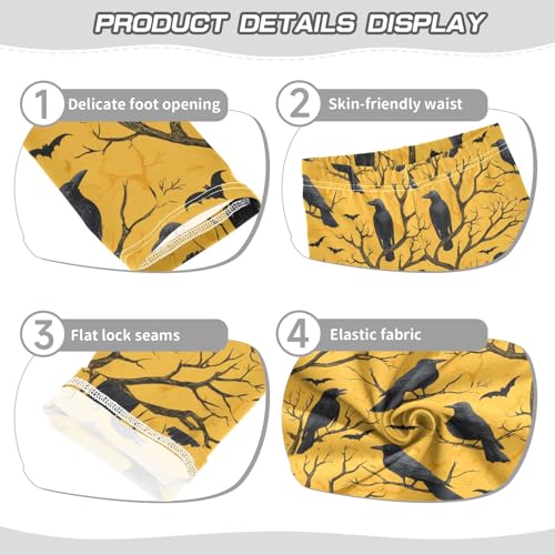 senya Girls Printed Leggings Yoga Pants Crow Branch Bat Pattern for Kids in 4t to 10 Years, 4T3