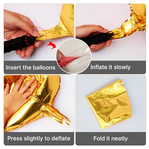 Image of PartyWoo Metallic Gold Foil Balloons 6pcs Large Round Giant Jumbo Balloons