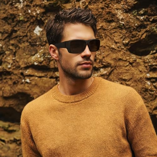 Image of CAXMAN Fit Over Glasses Sunglasses Polarized Wrap Around Sunglasses with Side Window Shields for Full Protection