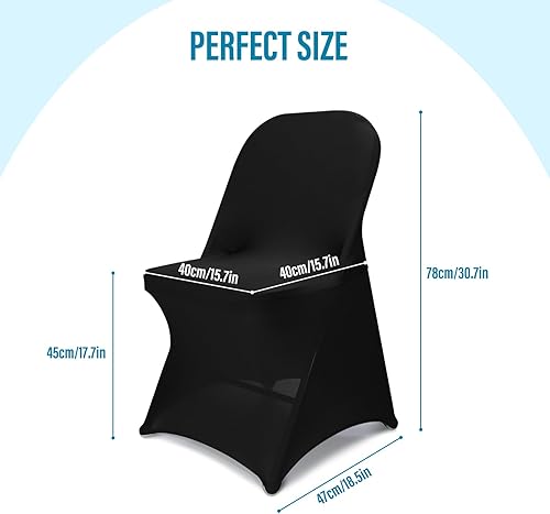 Miniatura 5 de Fundas plegables de elastano impermeables para sillas plegables, 12 fundas elásticas de poliéster mejoradas, protector universal de silla elástico