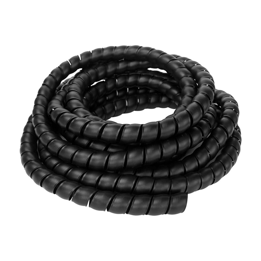Tubo de bobinado de 1/5 m, 8/10/14/16/20/25 mm, organizador de cables, funda de protección de tubo, funda protectora de bobinado en espiral (negro, 30 mm x 5 metros)