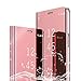 Produktbild XCYYOO Spiegel Hülle Kompatibel mit Samsung Galaxy Note 10+ Plus Cover Clear View Flip Schutzhülle Überzug PU Leder Tasche Frau Handyhülle Ultra Dünn Stoßfest Standing Bookstyle Case