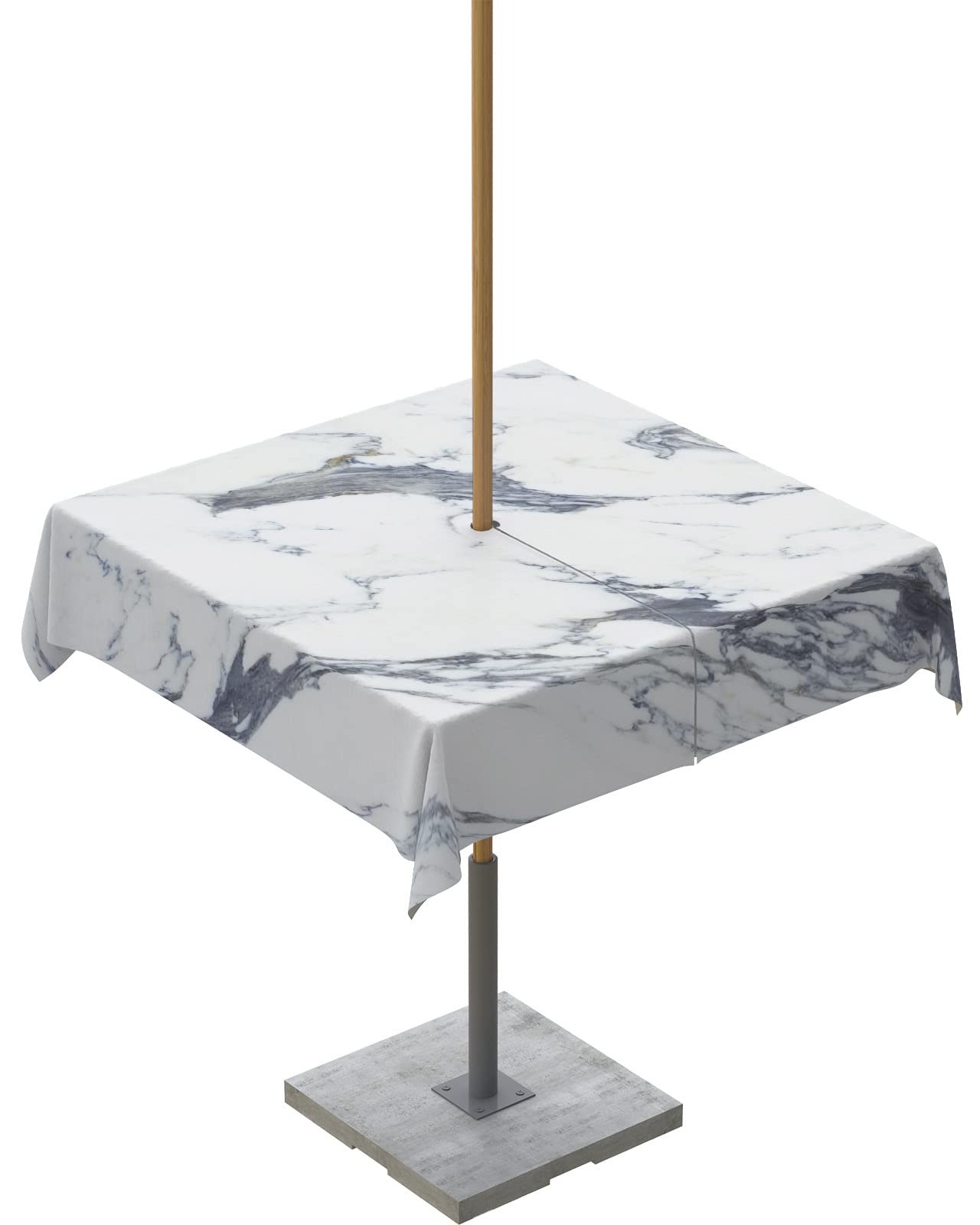 Chees D Zone Outdoor Marble Tablecloth with Umbrella Hole and Zipper,Abstract Striped Cracks Tablecloths for Square Tables,Washable Spillproof Table Cloth for Picnic Patio Modern Stone Art 54x54in