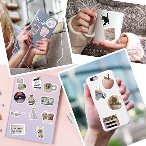 GGTTNRT 57Pcs Laptop Stickers Scrapbook Stickers, Stickers Aesthetic Personalized Cute Vintage Sticker - Image 2