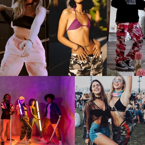 Sobrisah Camo Pants for Womens Casual Cargo Jeans Cotton Mid Rise Baggy Y2K Travel Streetwear with 9 Pockets4