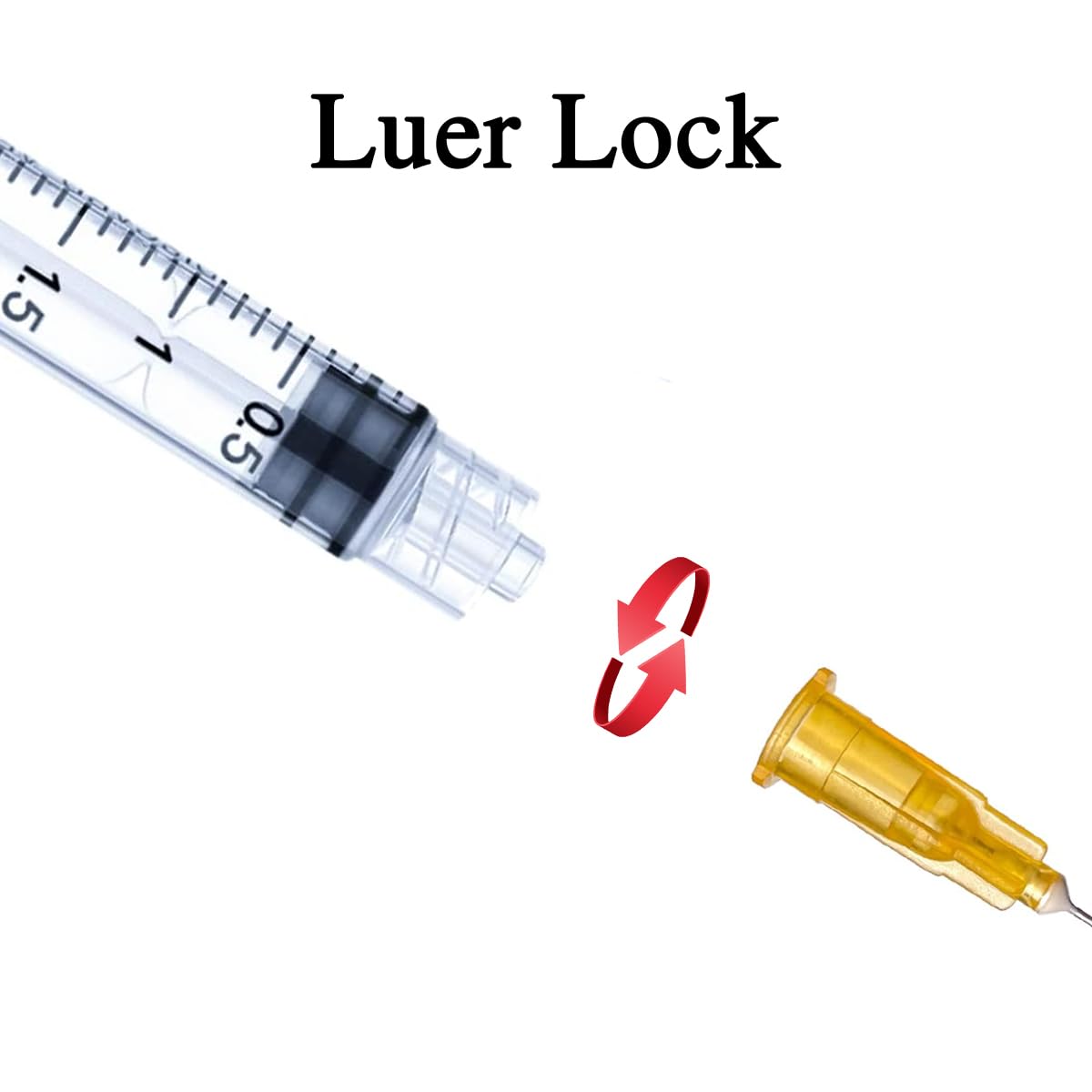 100 Pack 3ml Luer Lock Syringes with 25G 1 Inch Needle, Disposable Lab Syringes, Individually Sealed — Amazon image 3