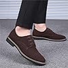 Men's Suede Leather Lace Up Derbys Brogues Shoes, Mens Formal Shoes Brogues Wedding Shoe Casual Stacked Heel Office Shoe Classic Oxfords (Brown,10) #1