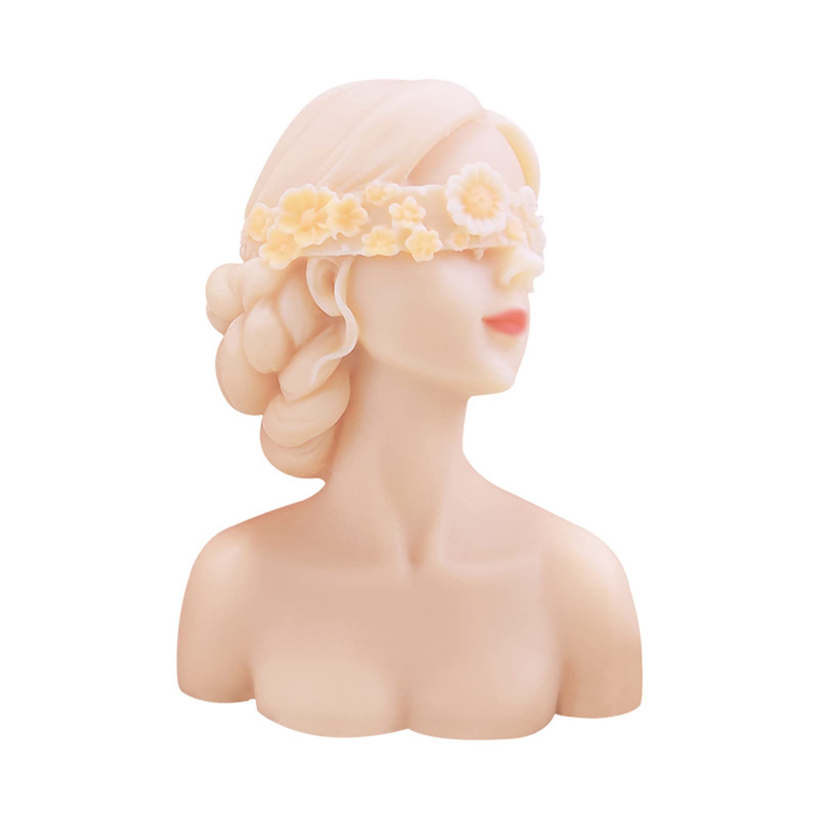 Moule de bougie 3D en silicone duo de filles yeux fermés et bandés