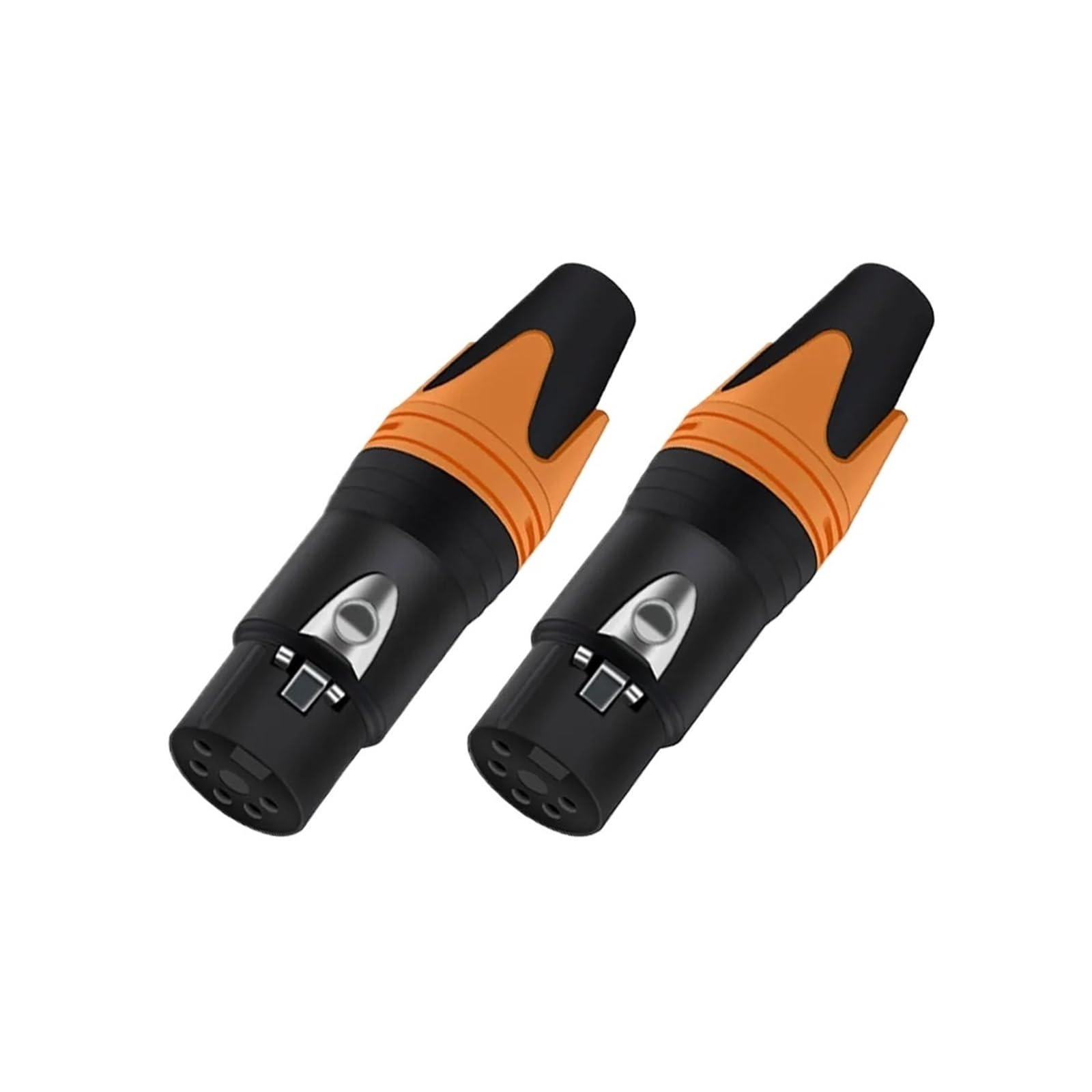 Konwerter wtyczek jack, 10 sztuk/partia 5-stykowe niklowane 5-biegunowe gniazdo mikrofonowe MIC złącze kabla audio(10xf 5p Orange)