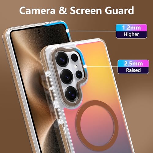Image of Magnetic Case for Samsung Galaxy S26 Ultra [Compatible with Magsafe] [Cute Fashion Fluorescent Design] [1 Screen Protector] Slim Translucent Matte Case for Galaxy S26 Ultra 6.9 inch, Desert