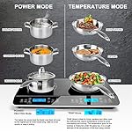 Duxtop LCD Portable Double Induction Cooktop 1800W Digital Electric Countertop Burner Sensor Touch Stove, 9620LS/BT-350DZ - Image 4