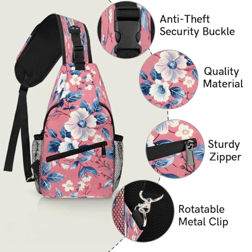 Bolso Sling para Hombre y Mujer con Estampado Floral miniatura 3
