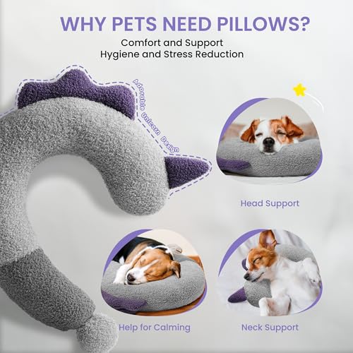 Dog Calming Pillow - Soft Neck Pillow for Dogs, Washable Sleep Pillow for Better Sleep, Reduces Anxiety, Gift for Small/Medium/Large Dogs and Cats - Image 3