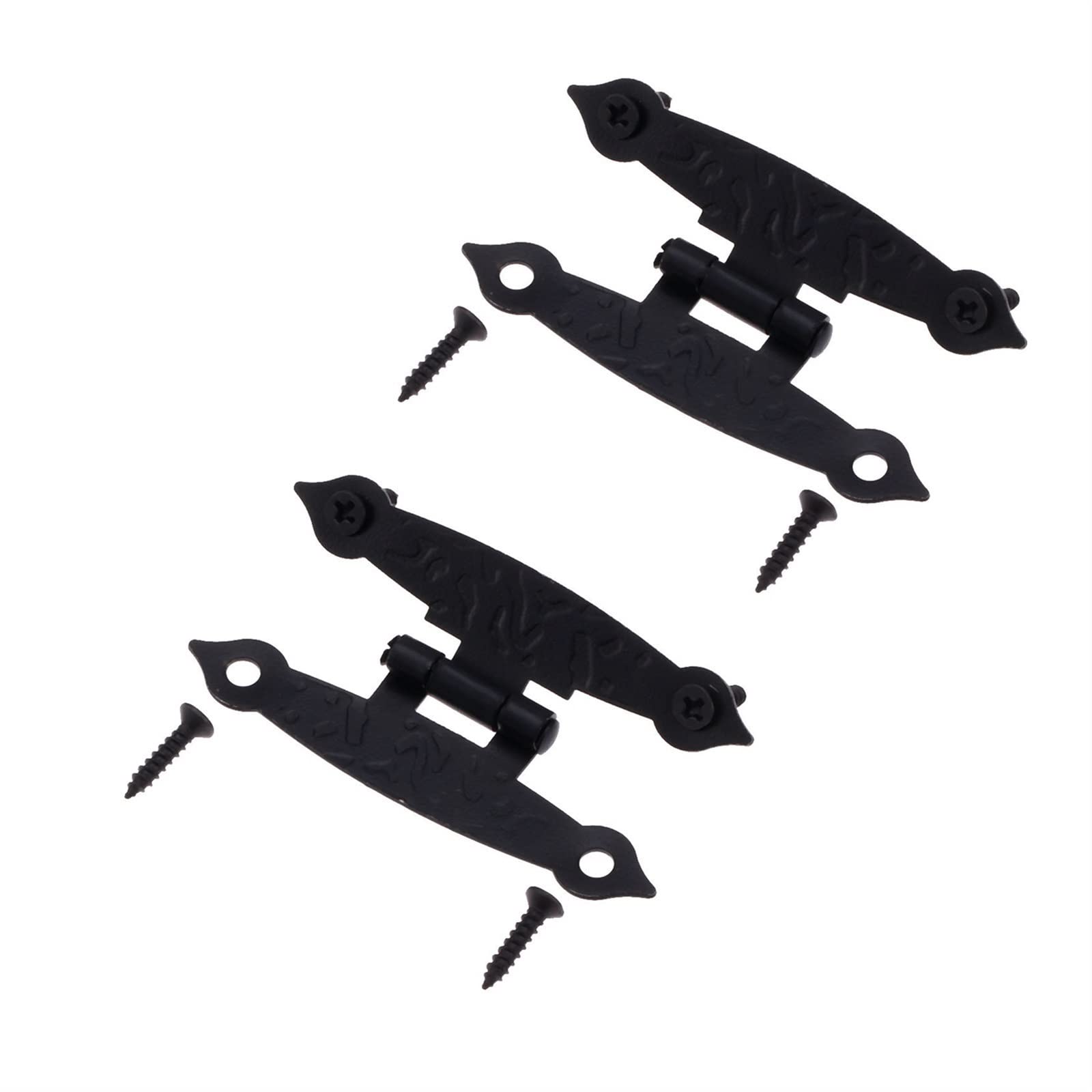 Charnière de porte de compartiment à bagages noir en H robuste pour meuble rétro x2