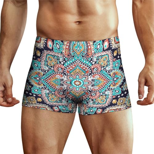 XJLAPWS Unterhosen Für Männer Floral Und Paisley Unterwäsche Stretch Boxershorts Für Männer