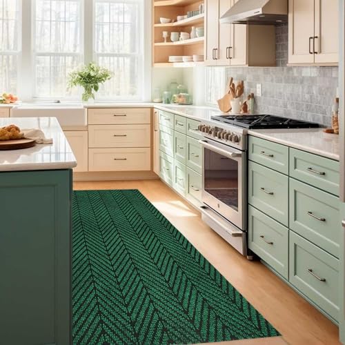 Image of Vivid Anti Slip Door Mat, Floor Mat for Living Room with Anti Slip Backing, Anti Skid Door Mats for Home, Kitchen, Entrance, Hospital, Bathroom Mat [Size 4x9 feet, Color Green]