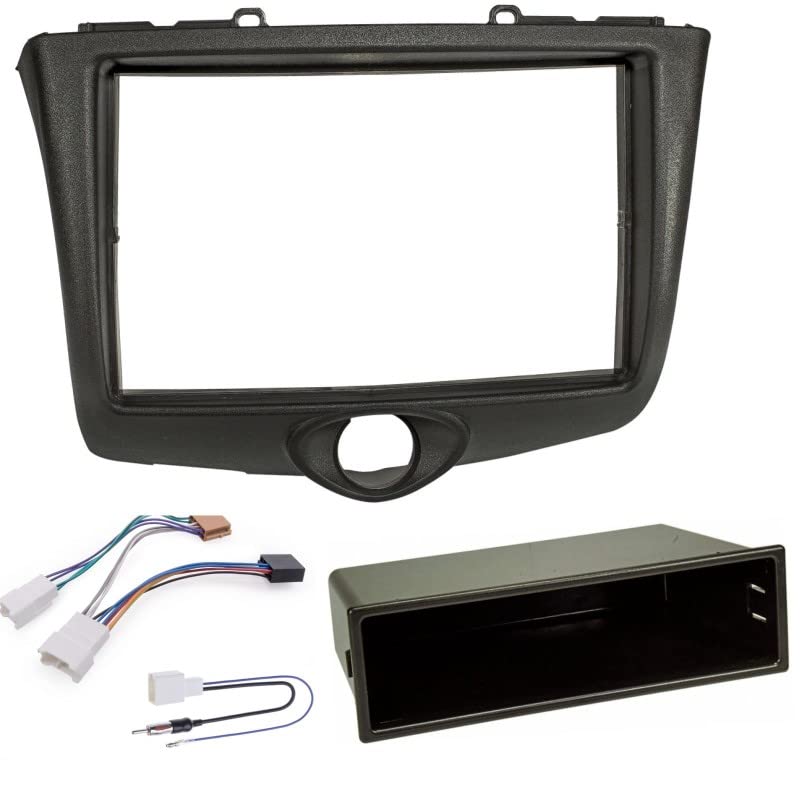 Sound way - Kit de montage Autoradio, Façade cadre de radio 1 DIN / 2 DIN, Adaptateur compatible avec Toyota Yaris 2003-2006