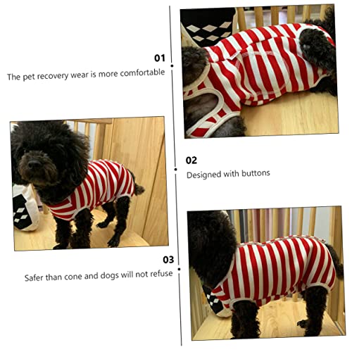 Traje postoperatorio para perros Toddmomy pack de 3 ropa transpirable a rayas burdeos 8