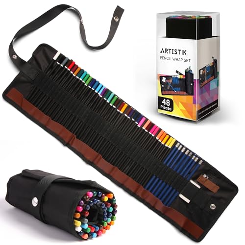 ARTISTIK Coloring Pencils Wrap Set with Vivid Colors – 47-Piece...
