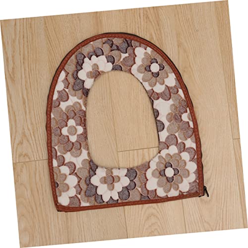 Healeved Toilettensitz Gepolsterter Reißverschluss Toilettensitzkissen Toilettensitzwärmer Toilettensitzabdeckung Toilettendeckel wasserdichte Heizung Khaki Toilettensitzauflage – Bild 6