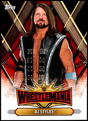 2019 Topps Road to WrestleMania Wrestlemania 35 Roster #WM-2 AJ Styles WWE Wrestling Trading Card