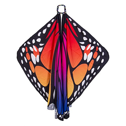 homchen Châle d 'ailes de papillon d 'Halloween, grande Cape de fée Costume de festival de danse d 'Halloween écharpe de papillon pour les femmes (F, One size)