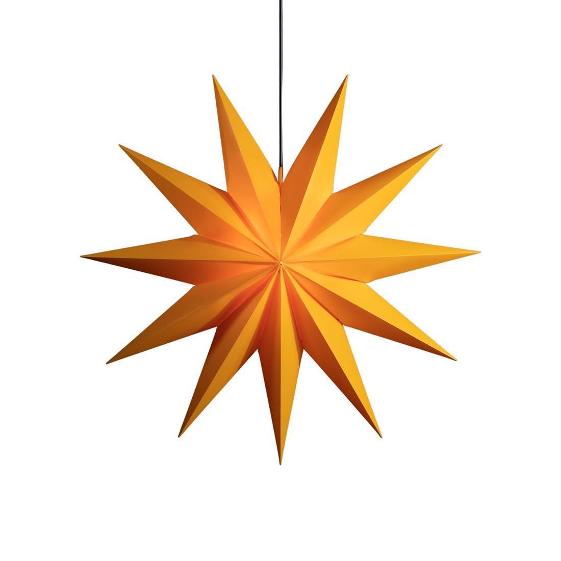 ZICOM LED Riesen Dekostern Weihnachtsstern Stern mit 11 Zacken wetterfest, gelb Ø 100cm, Innen und Außen für Weihnachten, Hochzeiten, Party, Dekoration, Geschenkidee, E14 Fassung 230V 50Hz