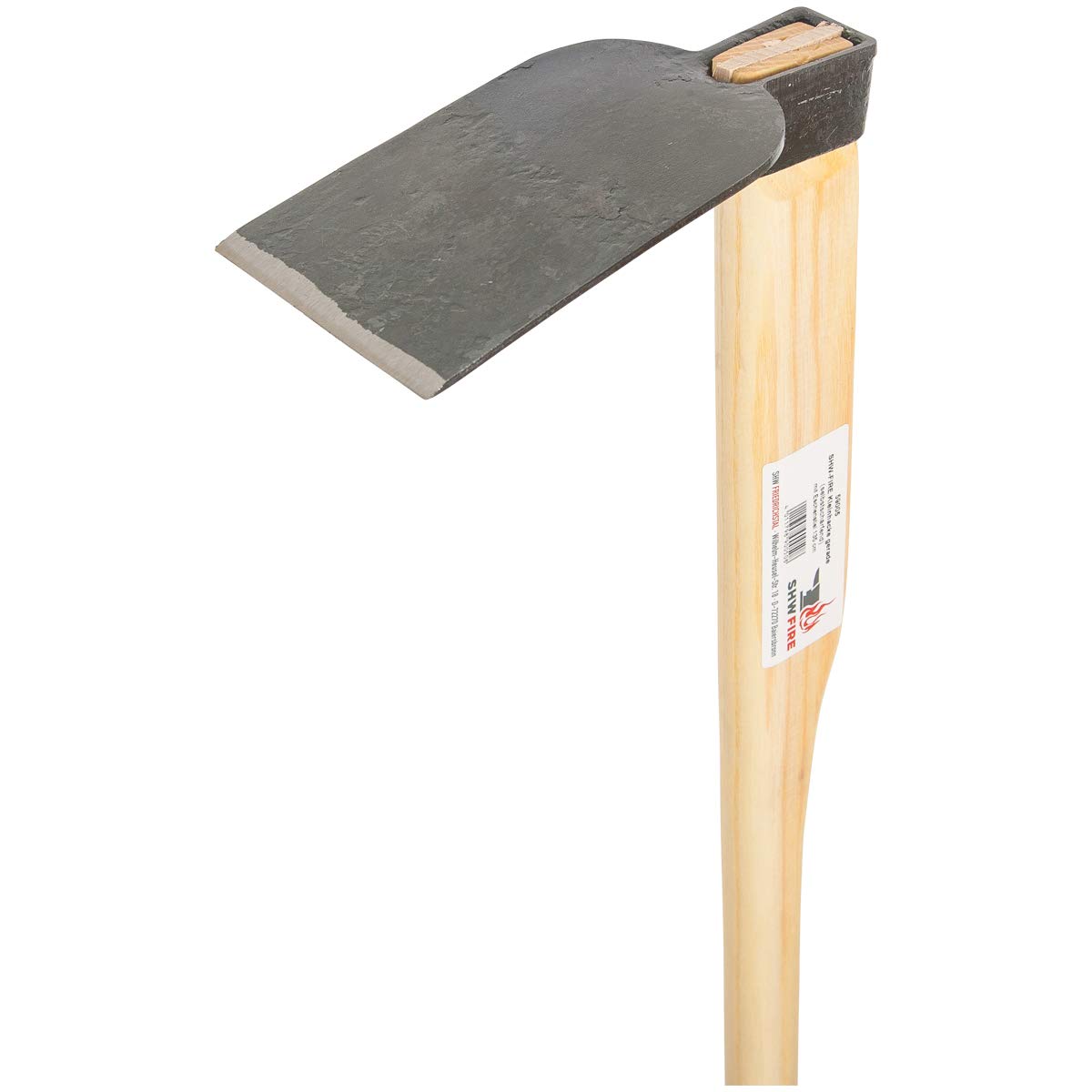 Azada de jardín profesional de acero especial y muy resistente, mango de 135 cm, para suelos blandos y duros de SHW-FIRE