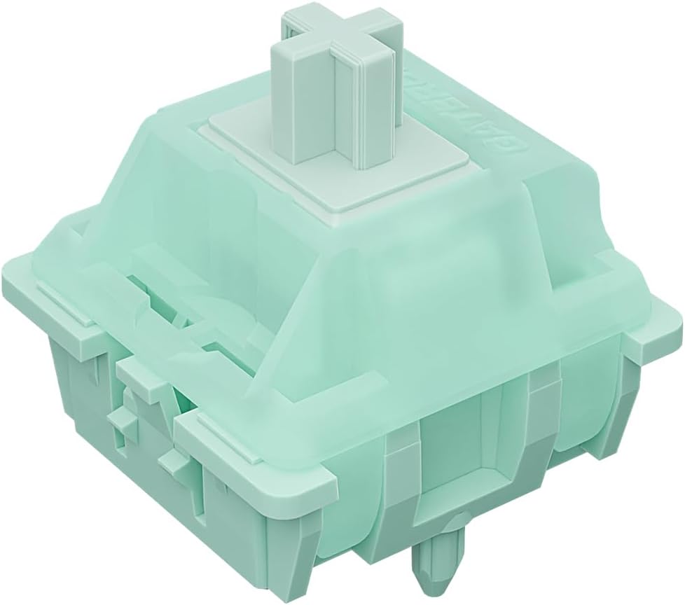 Gateron Jade Mint Keyboard Switches, Linear RGB LED 5 Pin 22mm Dual-Stage Spring Factory Pre-lubed 55gf Switches for Mechanical Keyboard(108PCS)