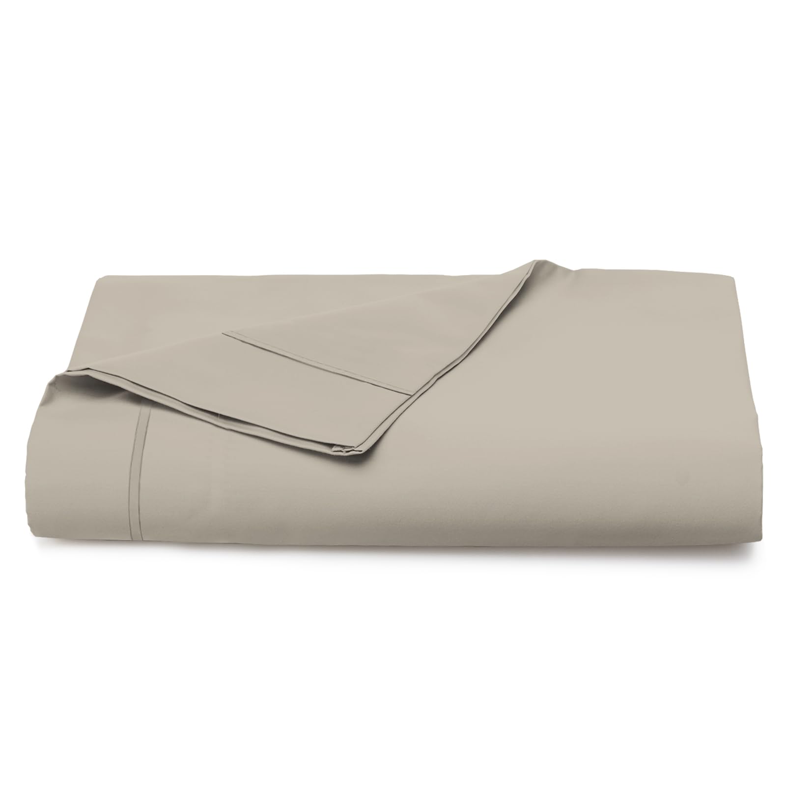 Pizuna Simply Taupe 100% Cotton Single Sheet 400 Thread Count Long Staple Cotton Flat Sheet Single 180X280 Cm, Soft Sateen Weave Top Sheet (Flat Sheet Single )