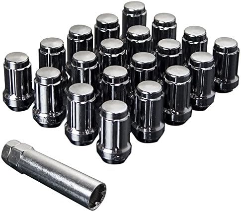 UPGR8 S-Series 20 Pieces Steel Closed Ended Wheel Lug Nuts with Key (M12 X 1.25MM, Gum Metal)