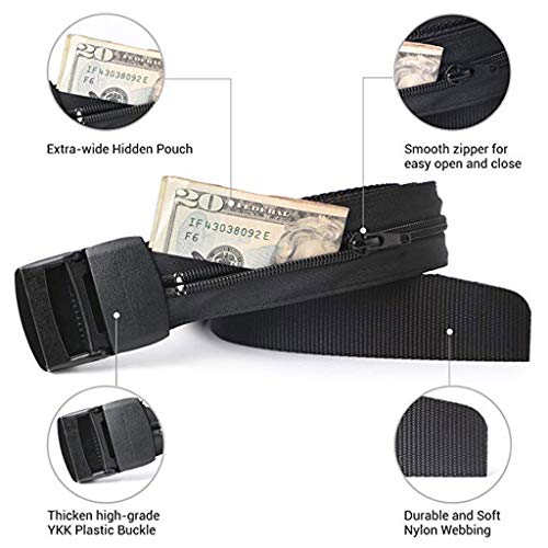 Anti-Theft Wallet Belt,Cash safe Travel Security Money Belt Hidden Money Pocket,Causal Fashion Pop Waist Strap3