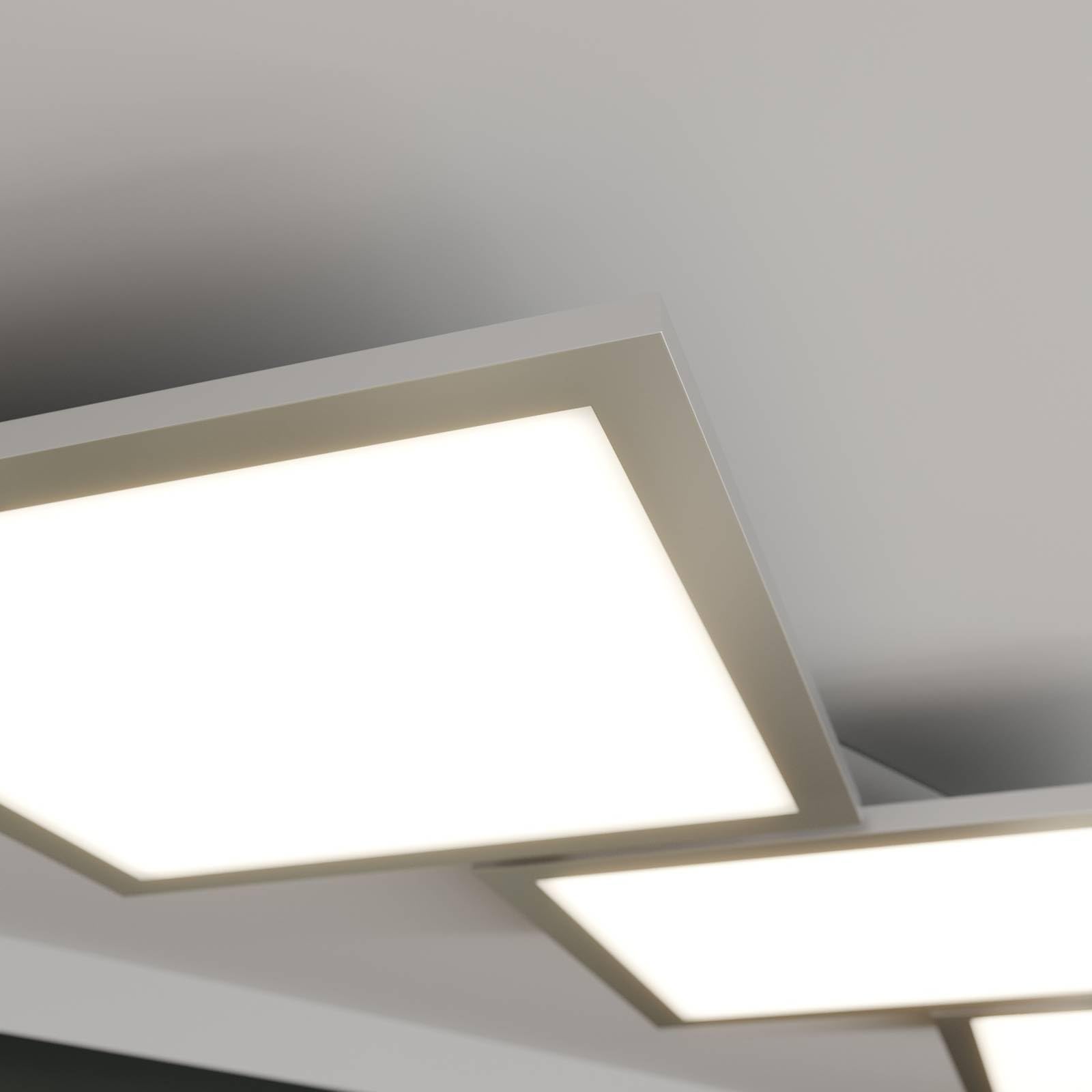 Lucande LED Deckenleuchte Ilira dimmbar mit Leselampe (Modern) in Alu aus Aluminium (3 flammig,) - Lampe Deckenlampe Küchenleuchte