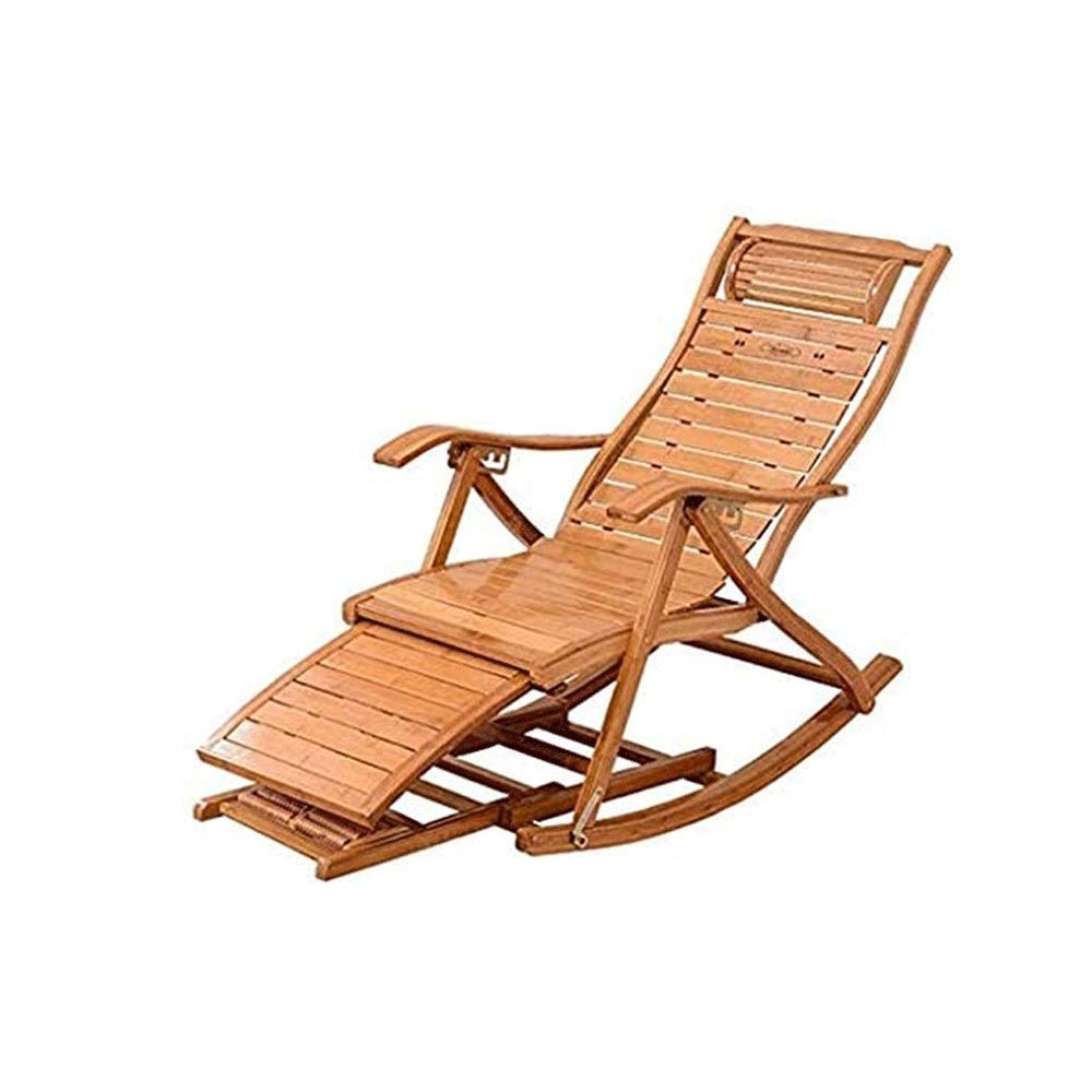 ACQUIRE Modern Armchair Abatible Foldable Rocking Chair Bamboo Folding Bed Reclinable Chaise Lounge