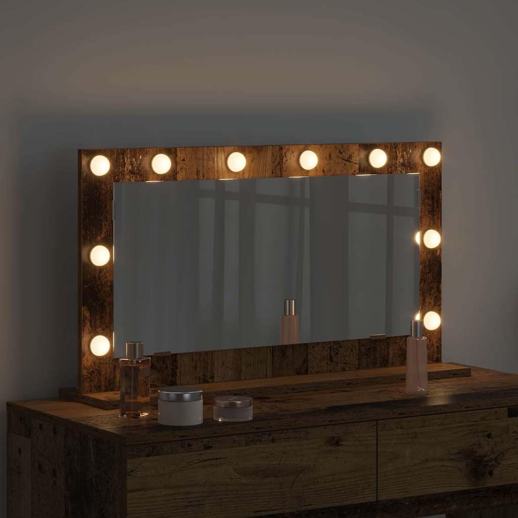 Lustro łazienkowe z oświetleniem LED, z przyłączem USB, prostokątne, do sypialni i łazienki, 80 x 45 x 18 cm