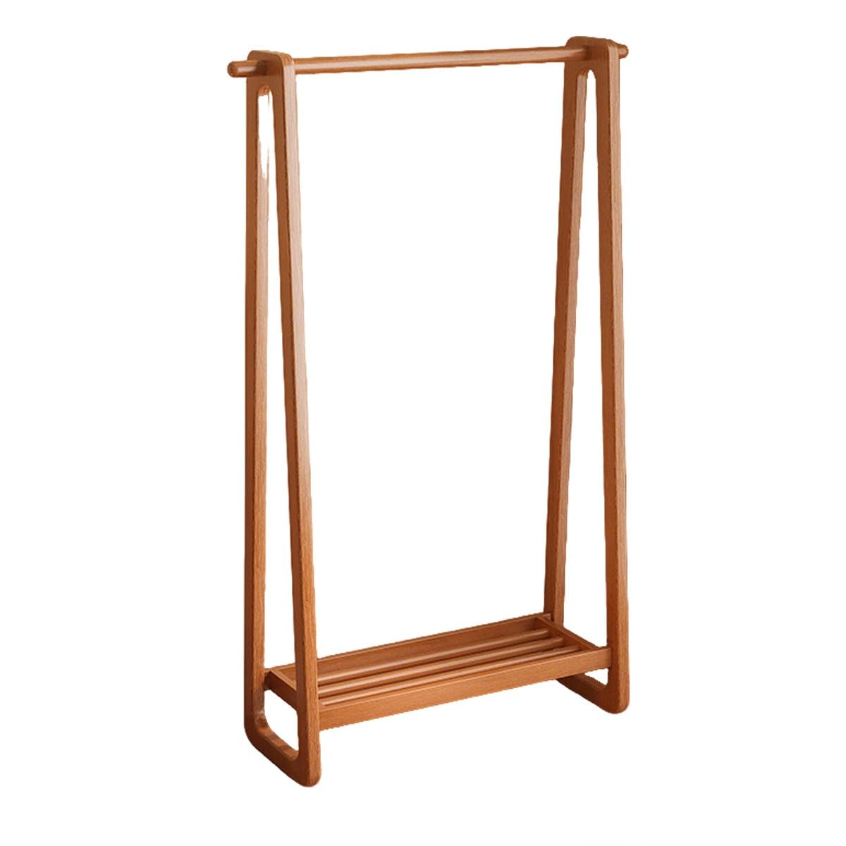 Bananaww Bamboo Clothes Rail, Freestanding Garment Rack with Shoe Cupboard, Top Shelf, Side Hooks for Entryway, Hall, Foyer, Mudroom and Bedroom, 120cm