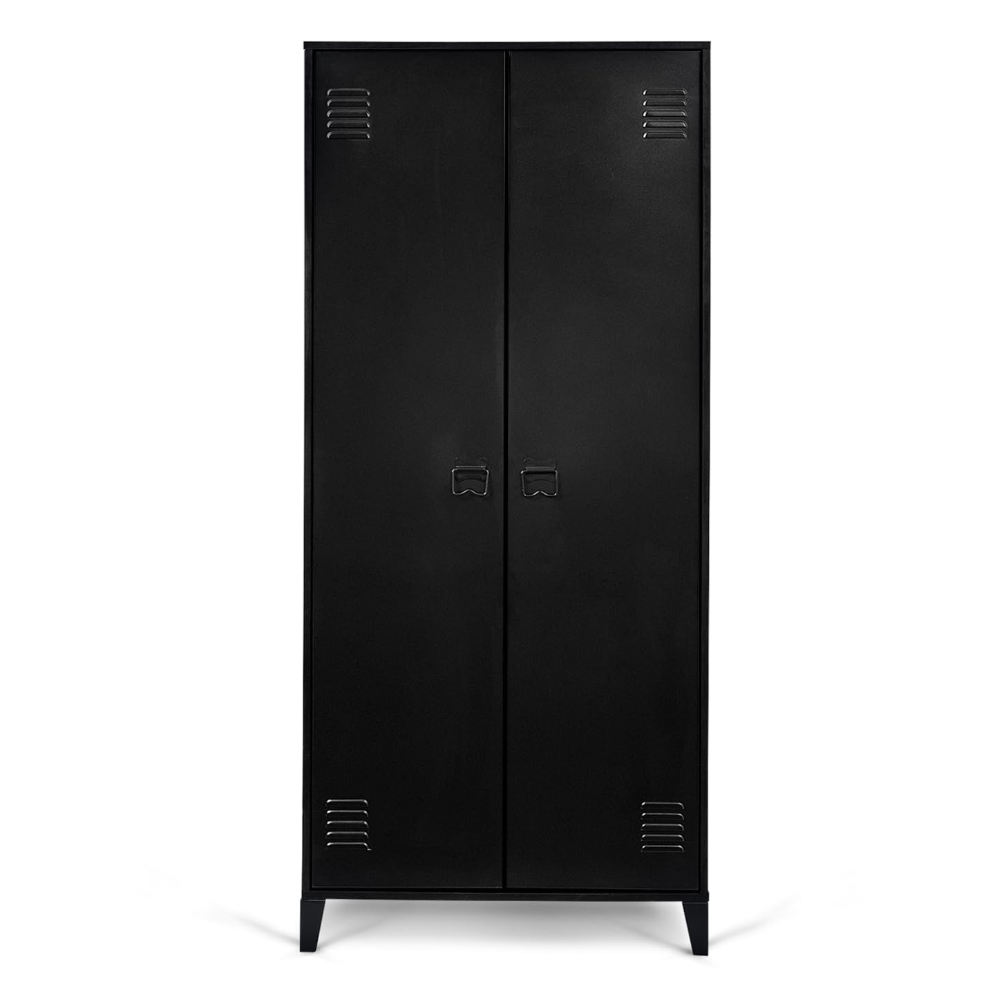 IDMarket - Armario Ester, 2 puertas, metal, negro, diseño industrial