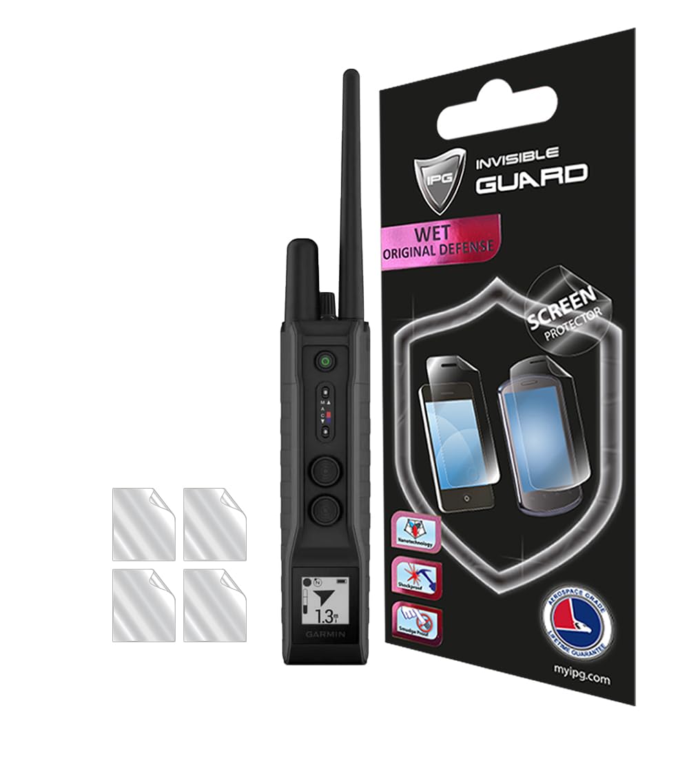 IPG for Garmin PRO 550 Plus Handheld Dog Training System Screen Protector (4 Units) Invisible Touch Screen Sensitive Ultra HD Clear Film Anti Scratch Skin Guard - Smooth for PRO550Plus