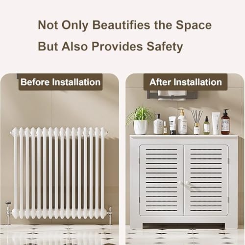 Detive STO Waterproof PVC Radiator Covers for Old Radiators, Stylish 2-Door Cabinet, Ideal for Home & Office Decoration, Durable & Functional Solution