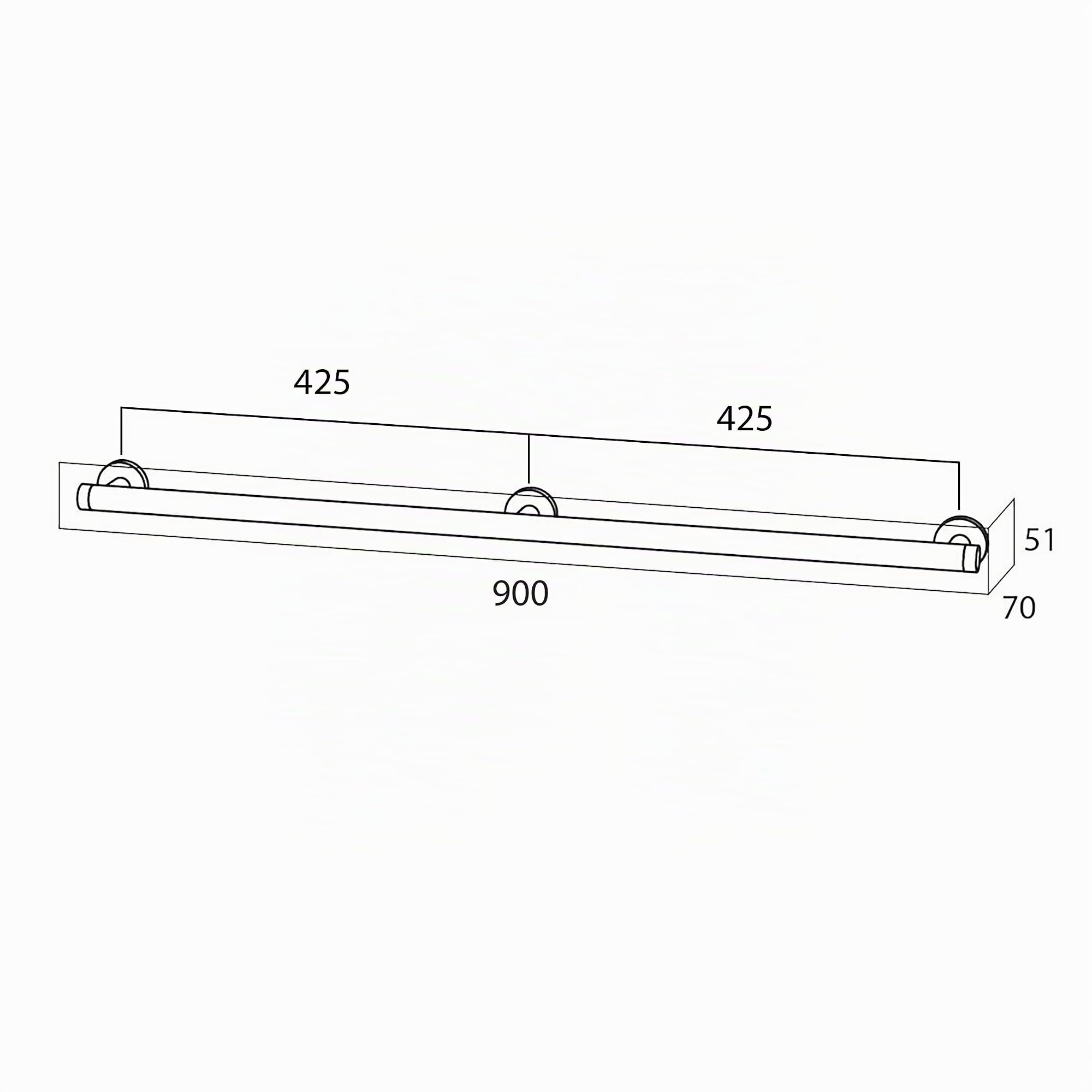 Tiger Boston Comfort Safety Asidero de Baño, Acero Inoxidable Pulido, 90x5,1x7 cm (298120346)