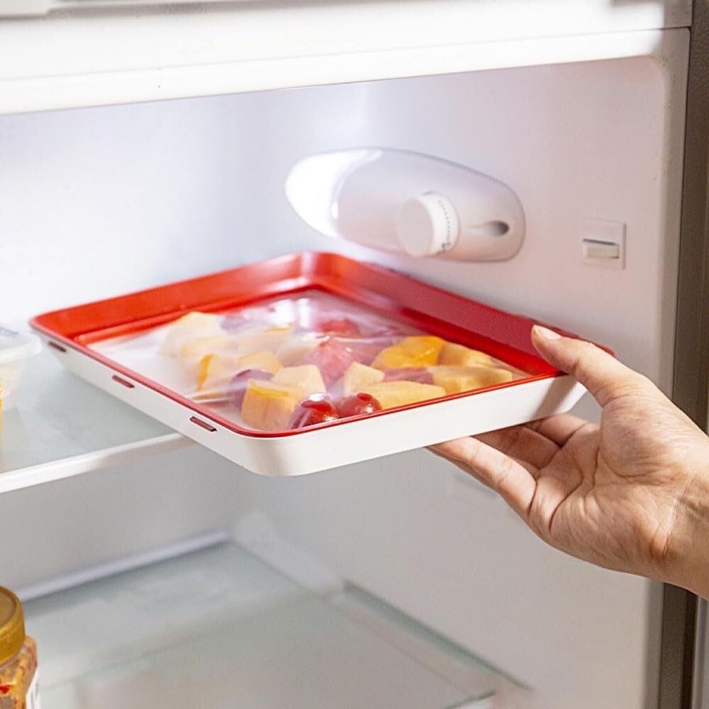 Glenmi Wiederverwendbares Vakuum-Aufbewahrungstablett for Lebensmittel – stapelbar und mit ergonomischem Design for Ordnung und Frische in der Küche(2pcs)