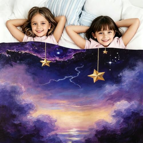 Impression 3D flanelle couverture polaire violette 150x200 microfibre