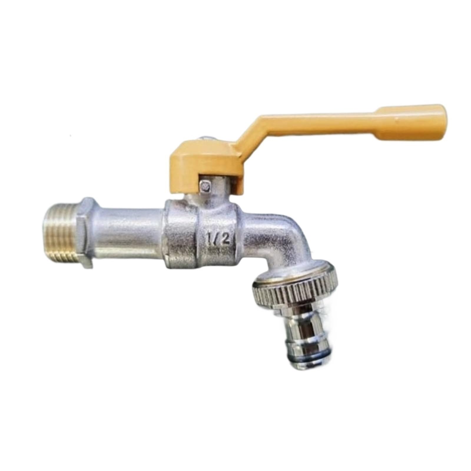 Garden Taps Garden Lever Tap Valve Faucet Water Ball with Connector Double/One Outlet Frost-Proof for IBC Tank Hose(1 tap 20mm)