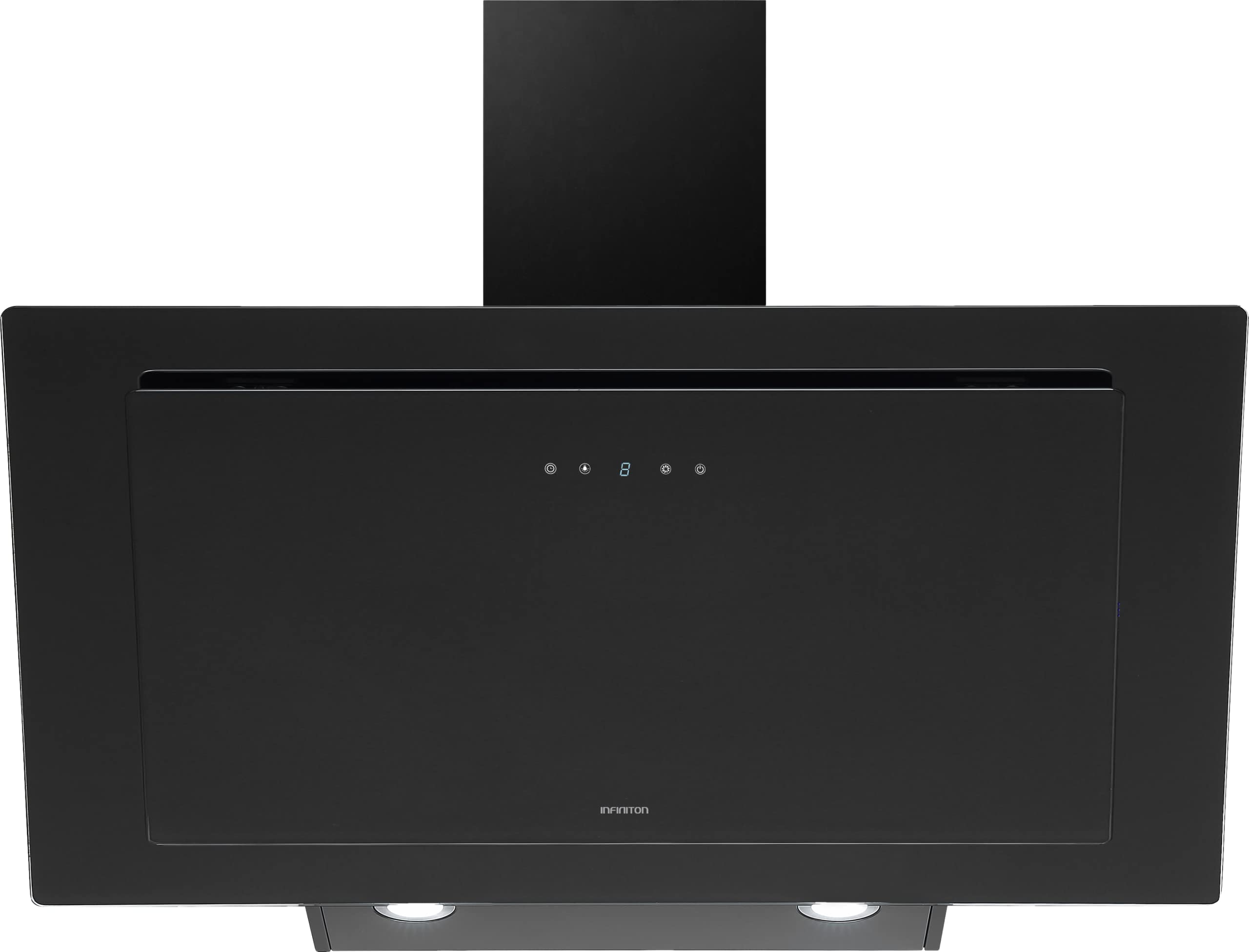 INFINITON | CMPTRAL-TN96 - Campana Extractora | Campana T Invertida Perimetral | Acabado Cristal Templado Black | Función Temporizador | Potencia 720m3/h | Touch Panel | Luces LED | Ancho 90 cm