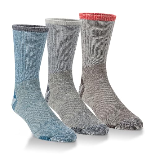 Men's Merino Wool Mid-Weight Hikers Socks, Large, 3 Pairs