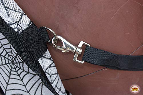 Image of Mesh Bug Fly Sheet for Horses with UV Protection - Spider Print by HILASON